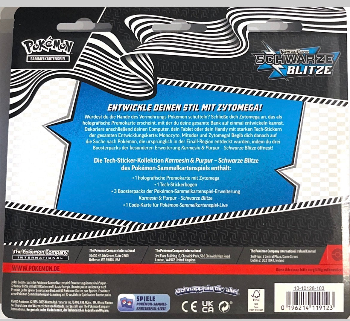 Pokémon Tech-Sticker-Kollektion Schwarze Blitze Zytomega (Deutsch)