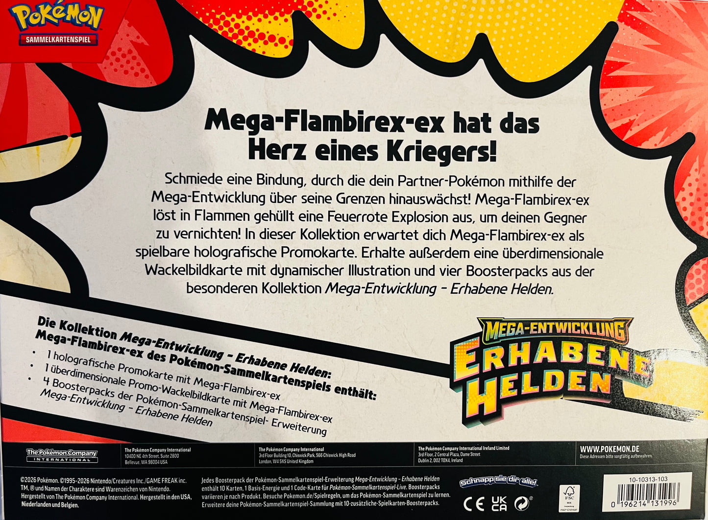 Pokémon Mega-Flambirex-ex Kollektion Erhabene Helden (Deutsch)