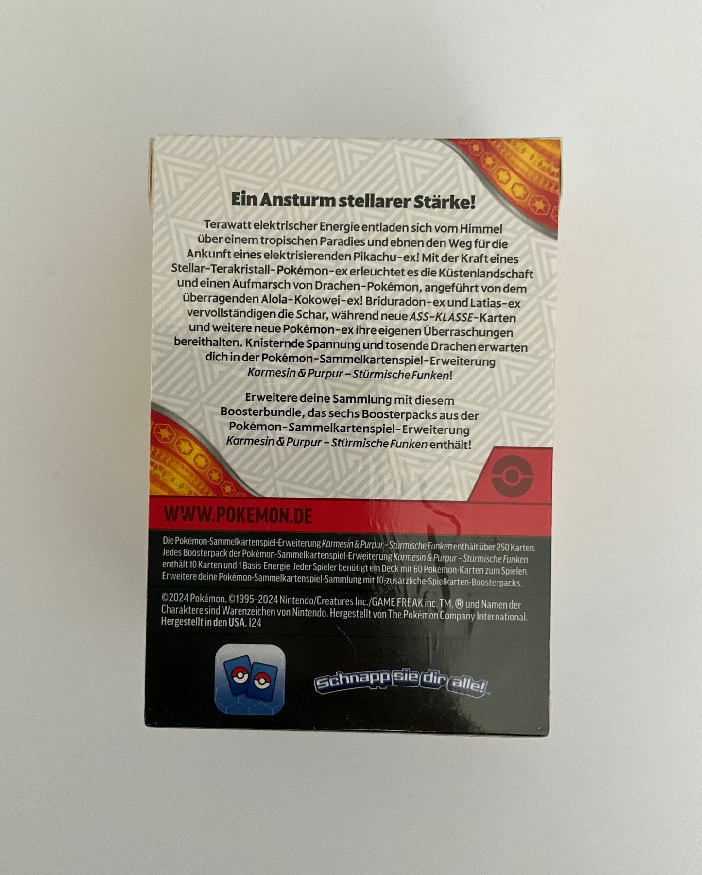 Pokémon Karmesin & Purpur Stürmische Funken Booster Bundle Deutsch 6 Booster OVP Sealed TCG Sammelbox