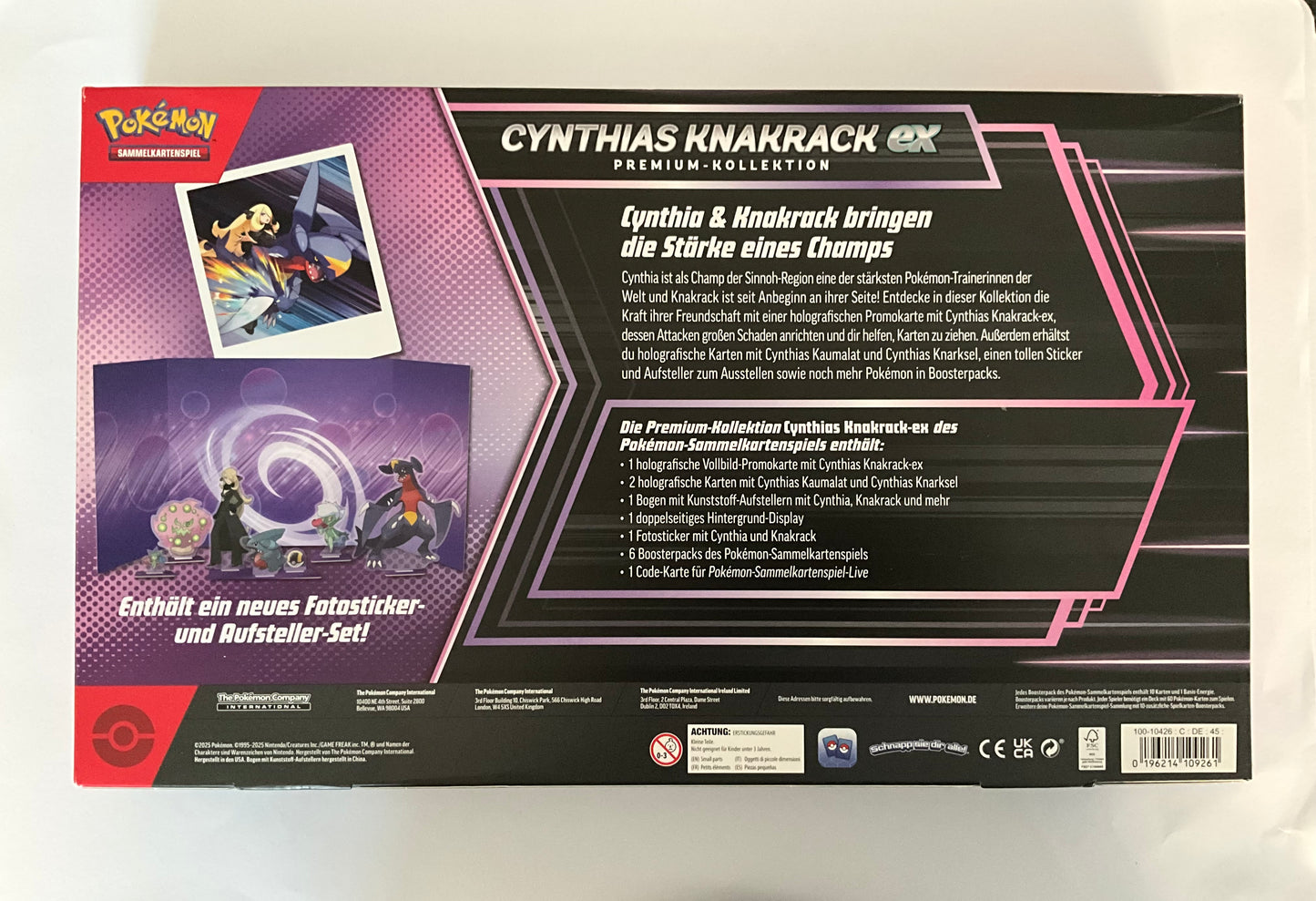 Pokémon Cynthias Knakrack ex Premium Collection Box Deutsch OVP Sealed TCG Sammelbox