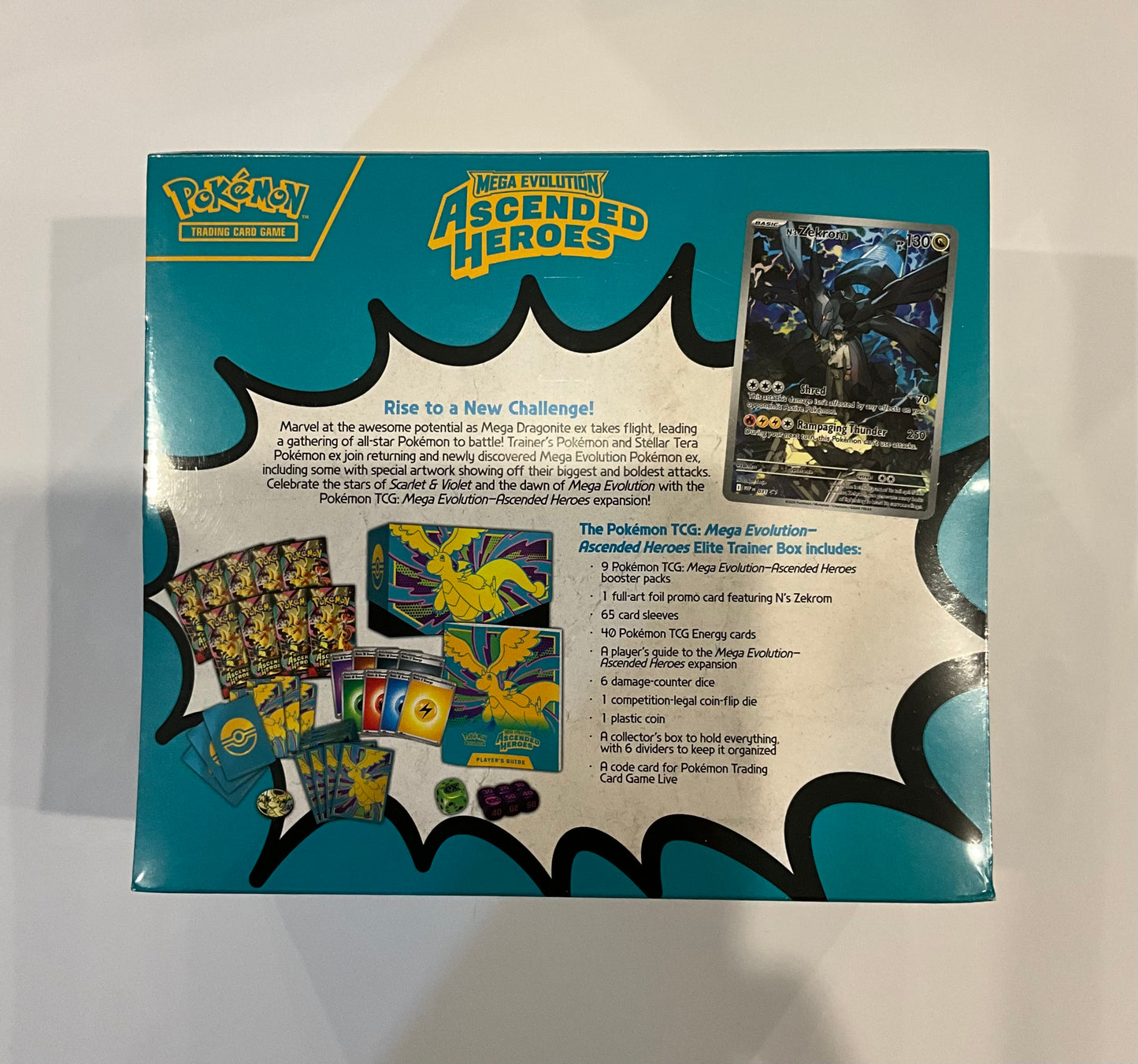 Pokémon Mega-Entwicklung: Erhabene Helden Top-Trainer-Box Englisch – Ns Zekrom Promo & 9 Booster