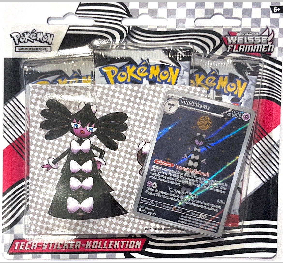 Pokémon Weiße Flammen Tech-Sticker-Kollektion Morbitesse Deutsch OVP Sealed