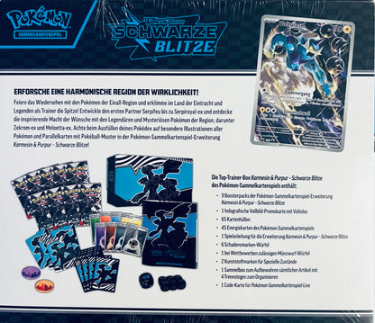 Pokémon Karmesin & Purpur Schwarze Blitze Top-Trainer-Box (Deutsch)