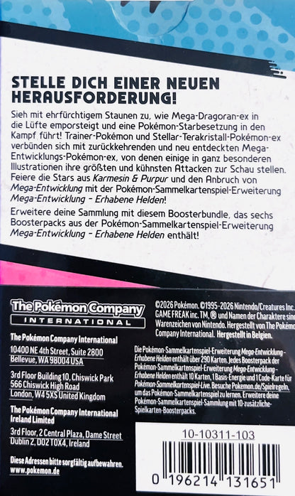 Pokémon Erhabene Helden Booster Bundle Deutsch OVP Sealed TCG Sammelbox
