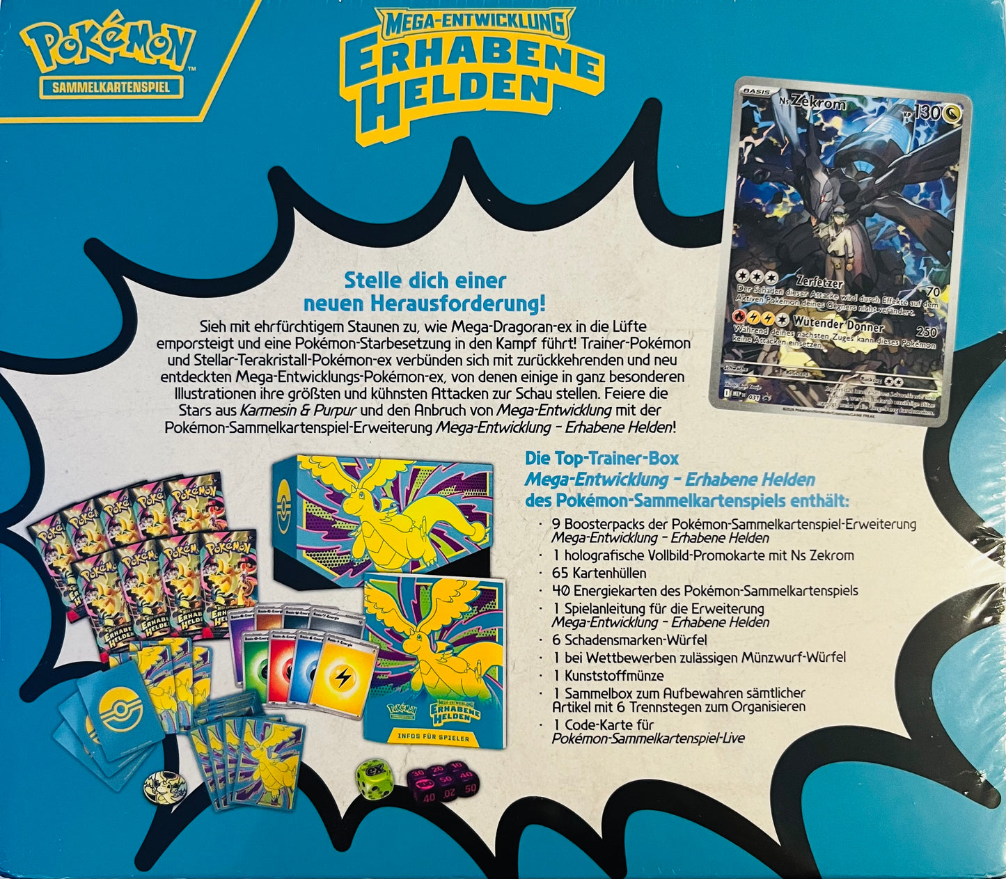 Pokémon Erhabene Helden Top Trainer Box ETB Deutsch OVP Sealed TCG Sammelbox