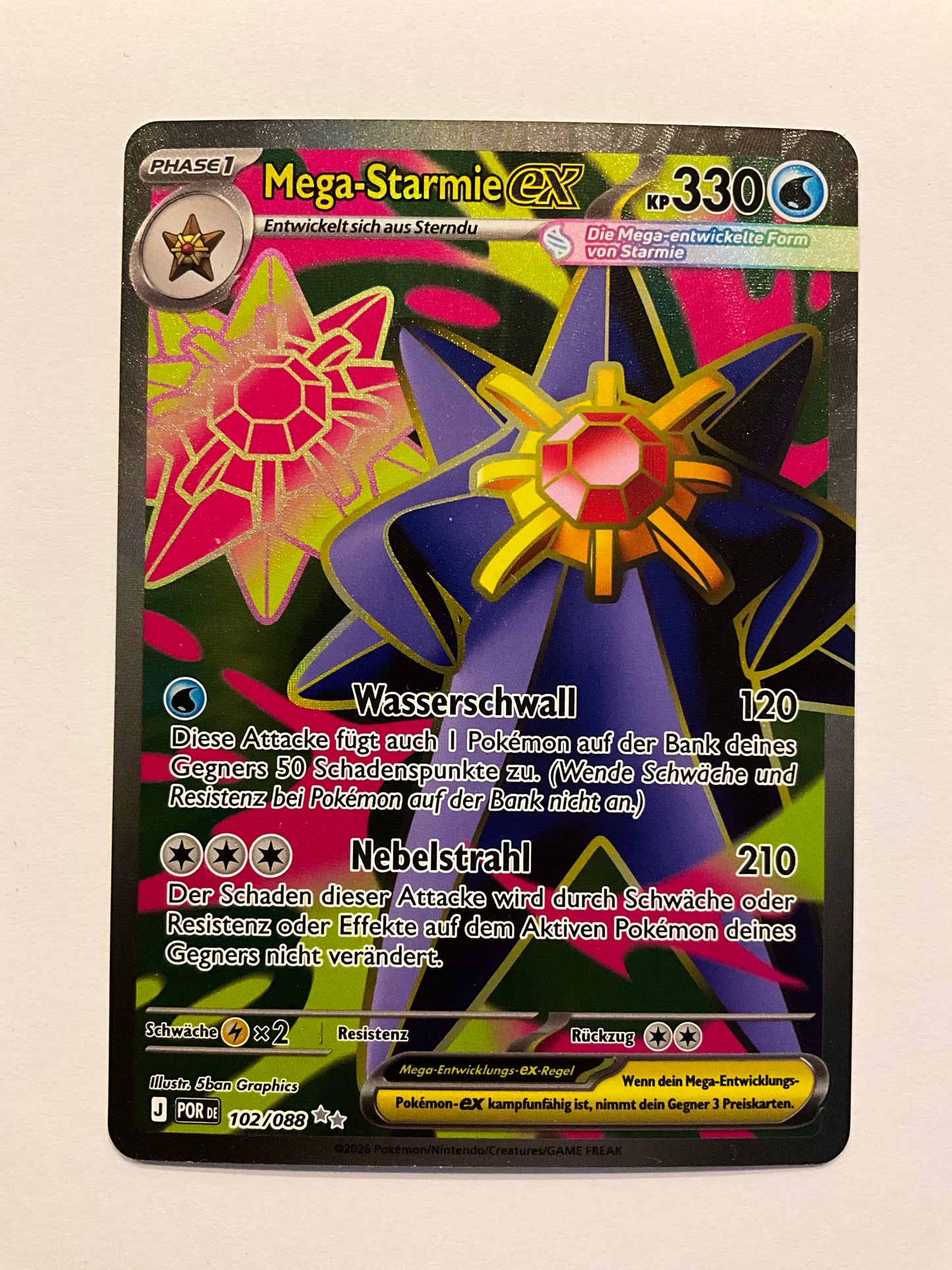 Mega Starmie Full Art Optimale Ordnung 102/088  NM DE