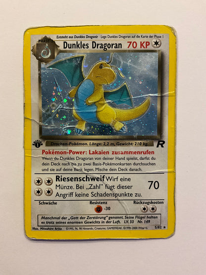 Dunkles Dragoran Holo 5/82 Team Rocket 1edition PO DE