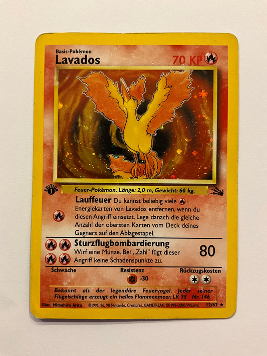 Moltres / Lavados Fossil 1.Edition Holo LP DE