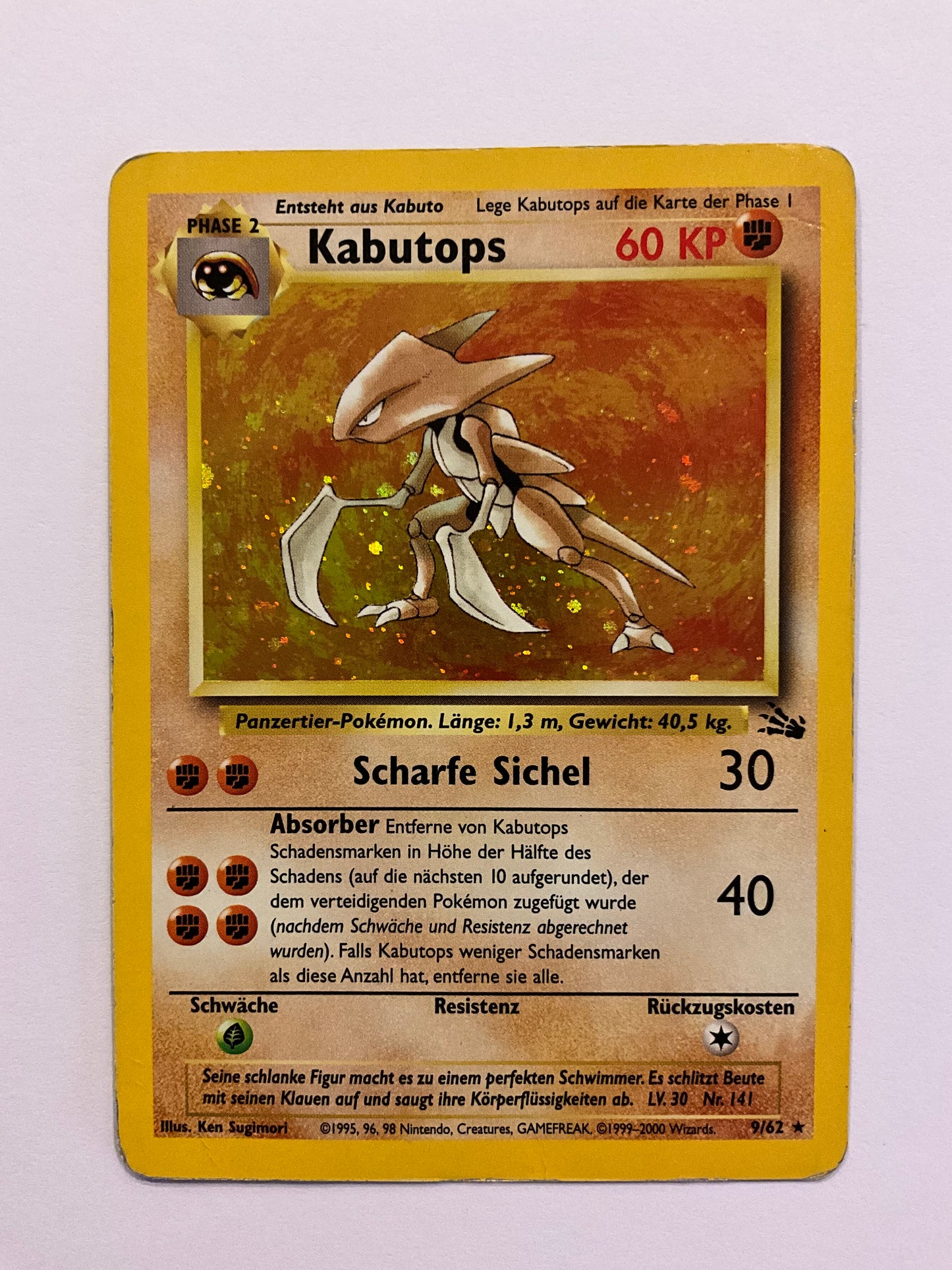 Kabutops Holo Fossil 9/62 LP DE