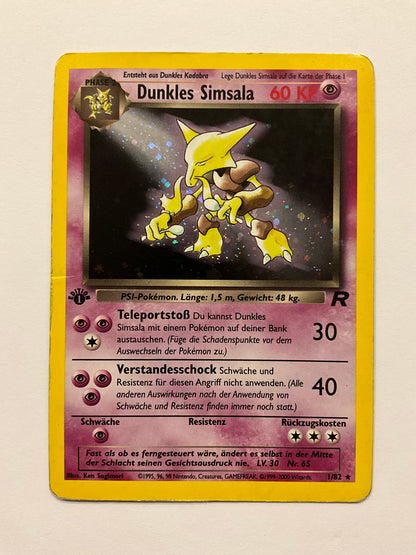 Dunkles Simsala Holo 1/82 Team Rocket LP DE