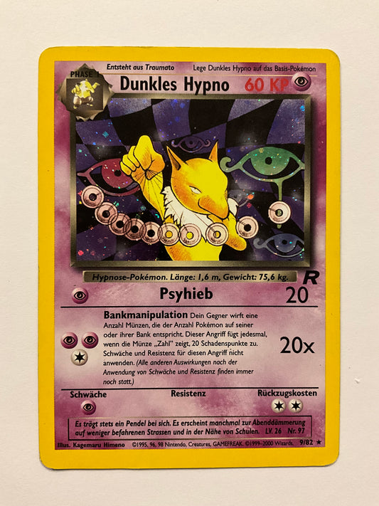 Dunkles Hypno Holo Team Rocket 9/82 GD DE