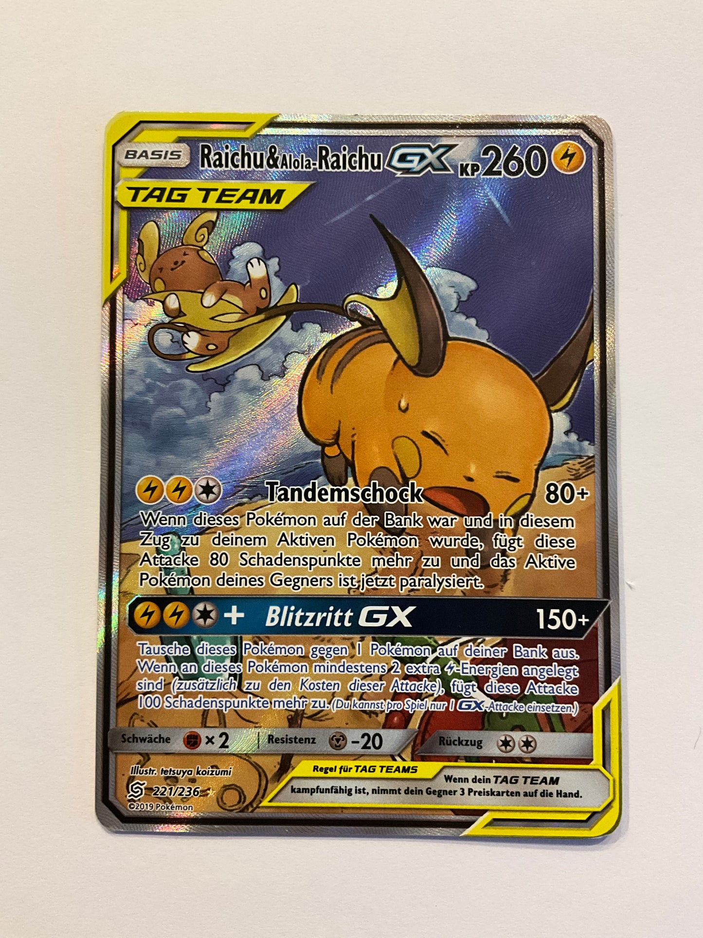 Raichu & Alola Raichu Tag Team GX 221/236 LP DE
