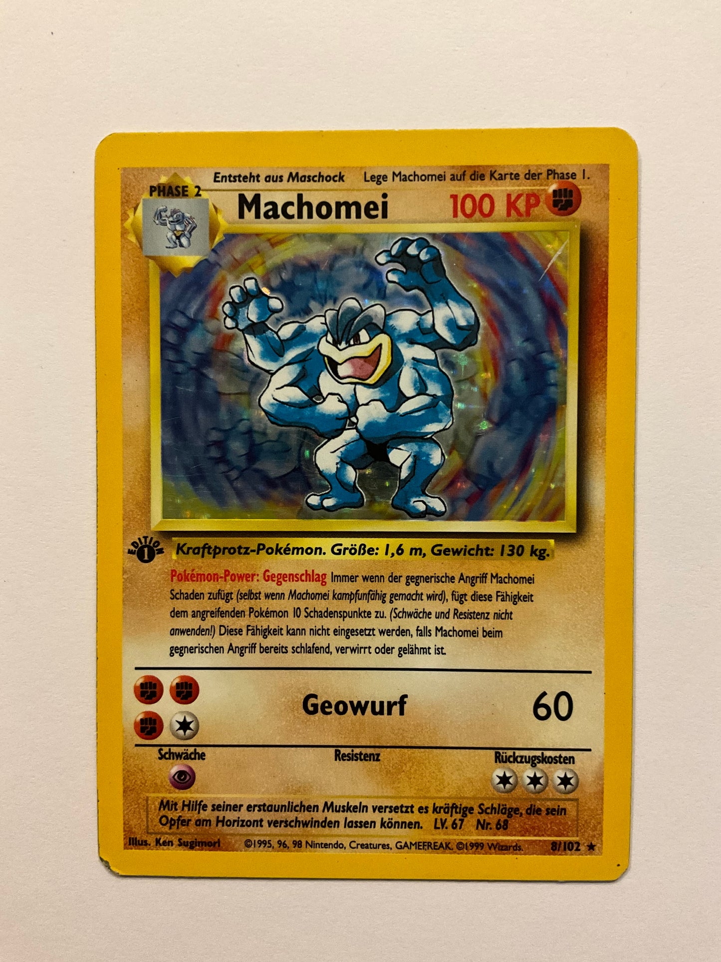 Machomei 1 edition Holo Base Set 8/102 LP DE