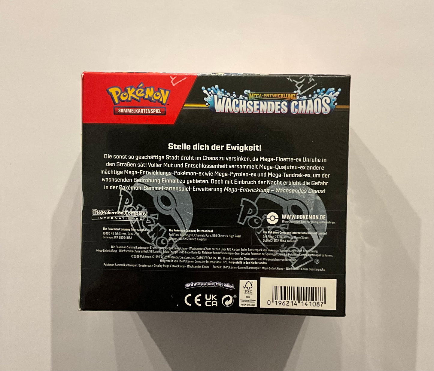 Pokémon Wachsendes Chaos Booster Display Deutsch 36 Booster OVP Sealed TCG Booster Box