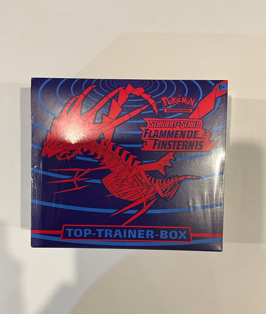 Pokémon Flammende Finsternis Top Trainer Box Deutsch ETB OVP Sealed TCG Sammelbox