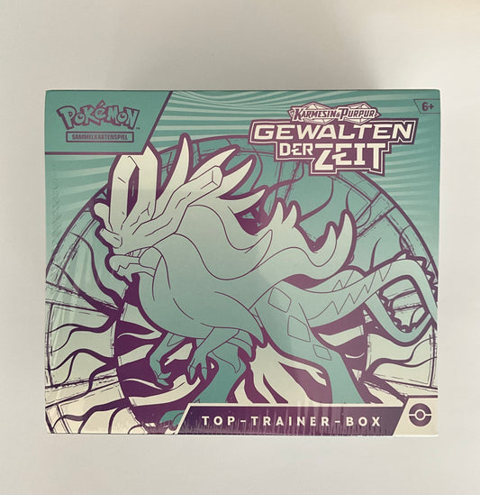 Pokémon Karmesin & Purpur Gewalten der Zeit Top Trainer Box Deutsch ETB OVP Sealed TCG Sammelbox