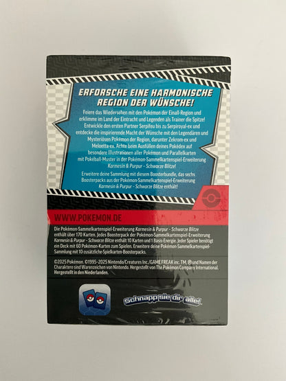 Pokémon Karmesin & Purpur Schwarze Blitze Booster Bundle Deutsch 6 Booster OVP Sealed TCG Sammelbox