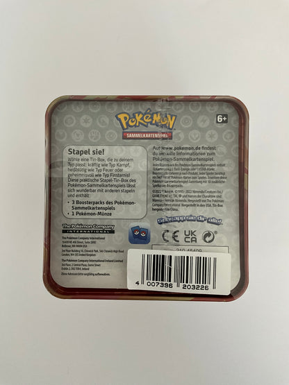 Pokémon Stacking Tin Feuer Fire Tin Deutsch OVP Sealed TCG Sammelbox Collector Tin