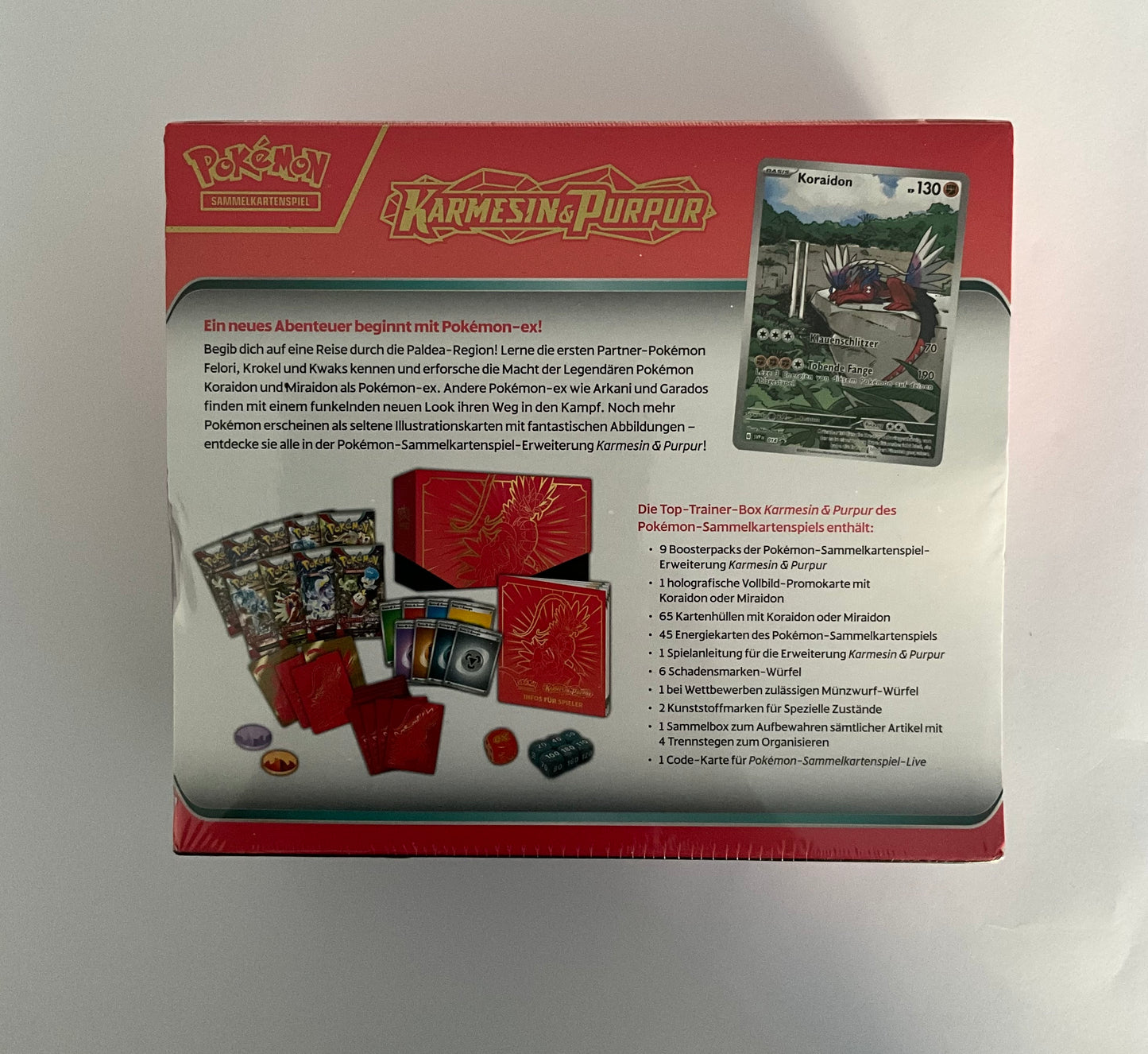 Pokémon Karmesin & Purpur Top Trainer Box Deutsch ETB OVP Sealed TCG Sammelbox