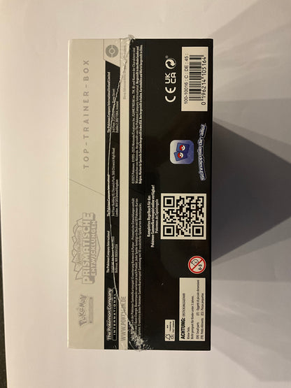 Pokémon Prismatische Entwicklungen Top Trainer Box ETB Deutsch OVP Sealed TCG Sammelbox