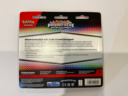Pokémon Prismatische Entwicklungen Tech Sticker Collection Box Deutsch OVP Sealed TCG Sammelbox