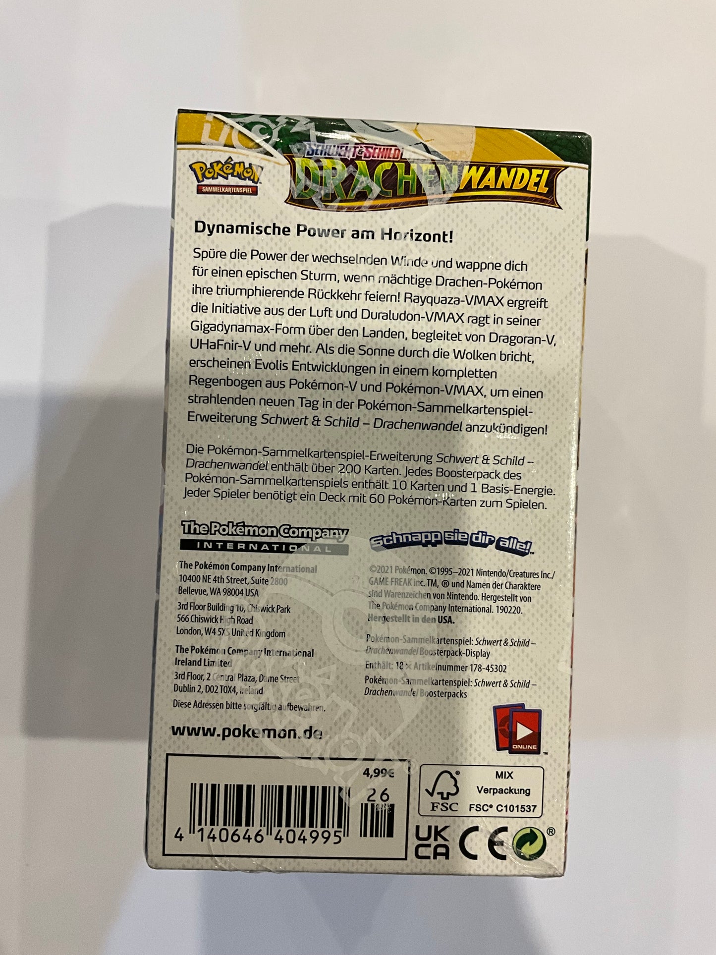 Pokémon Drachenwandel 18er Booster Display Deutsch OVP Sealed | Pokémon TCG