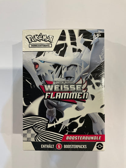 Pokémon Karmesin & Purpur Weisse Flammen Booster Bundle Deutsch 6 Booster OVP Sealed TCG Sammelbox )