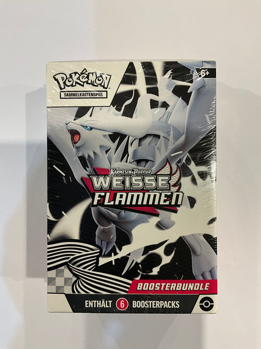 Pokémon Karmesin & Purpur Weisse Flammen Booster Bundle Deutsch 6 Booster OVP Sealed TCG Sammelbox )