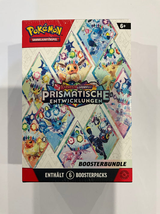Pokémon Karmesin & Purpur Prismatische Entwicklungen Booster Bundle Deutsch 6 Booster OVP Sealed TCG Sammelbox