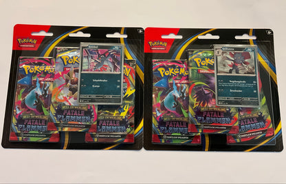 Pokémon Mega-Entwicklung – Fatale Flammen 3-Pack Blister Sniebel / Snibunna Deutsch OVP Sealed