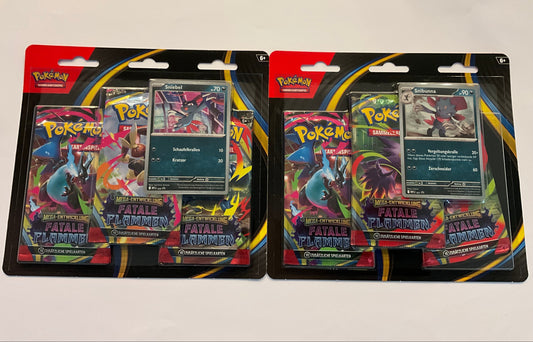 Pokémon Mega-Entwicklung – Fatale Flammen 3-Pack Blister Sniebel / Snibunna Deutsch OVP Sealed