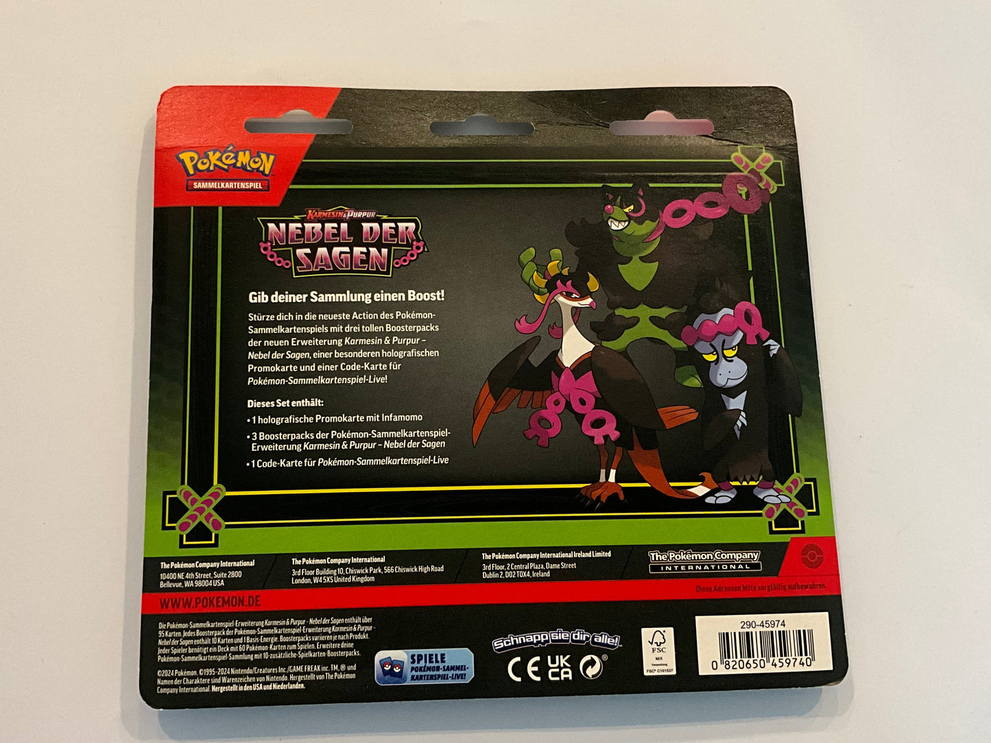 Pokémon Karmesin & Purpur – Nebel der Sagen 3-Pack Blister Infamomo Deutsch OVP Sealed | Pokémon TCG