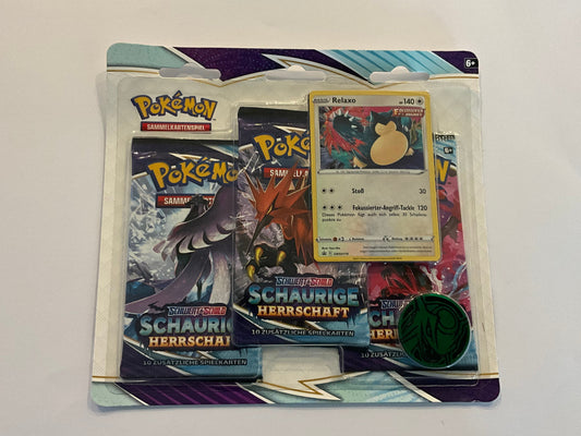 Pokémon Schwert & Schild – Schaurige Herrschaft 3er Blister Relaxo Deutsch OVP Sealed | Pokémon TCG