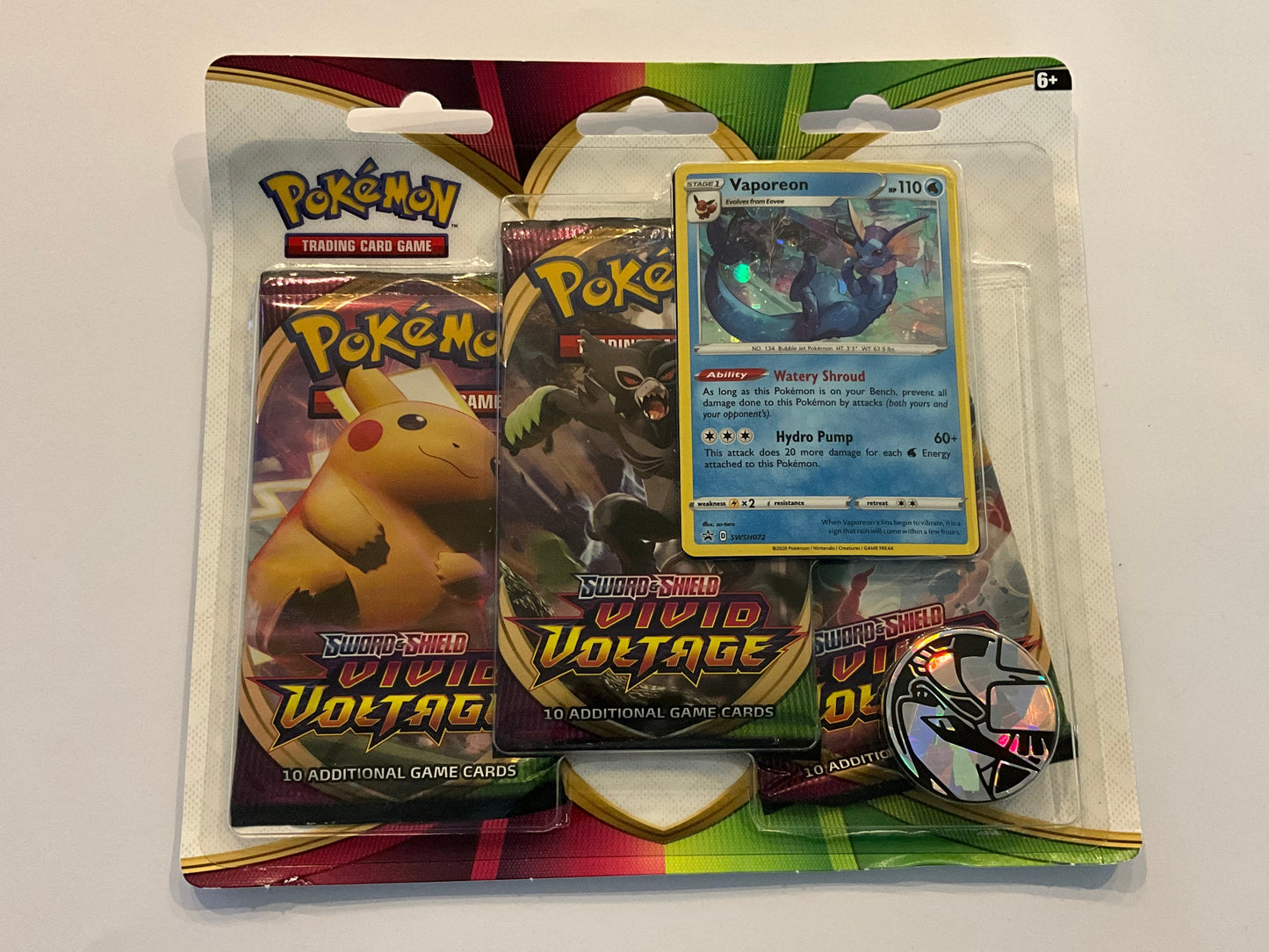 Pokémon Schwert & Schild – Vivid Voltage Vaporeon 3er Blister Englisch OVP Sealed | Pokémon TCG