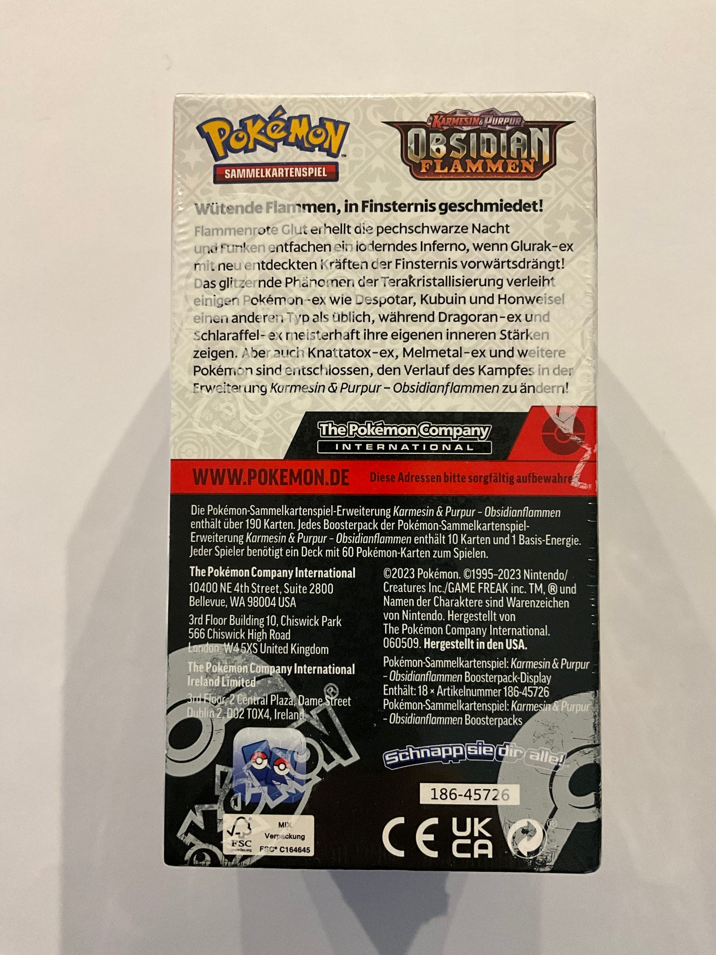 Pokémon Obsidianflammen 18er Display Deutsch OVP Sealed | Pokémon TCG