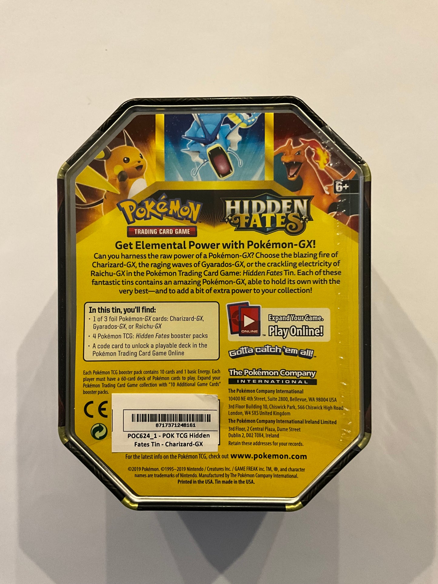 Pokémon Hidden Fates Charizard GX Tin Englisch OVP Sealed | Pokémon TCG