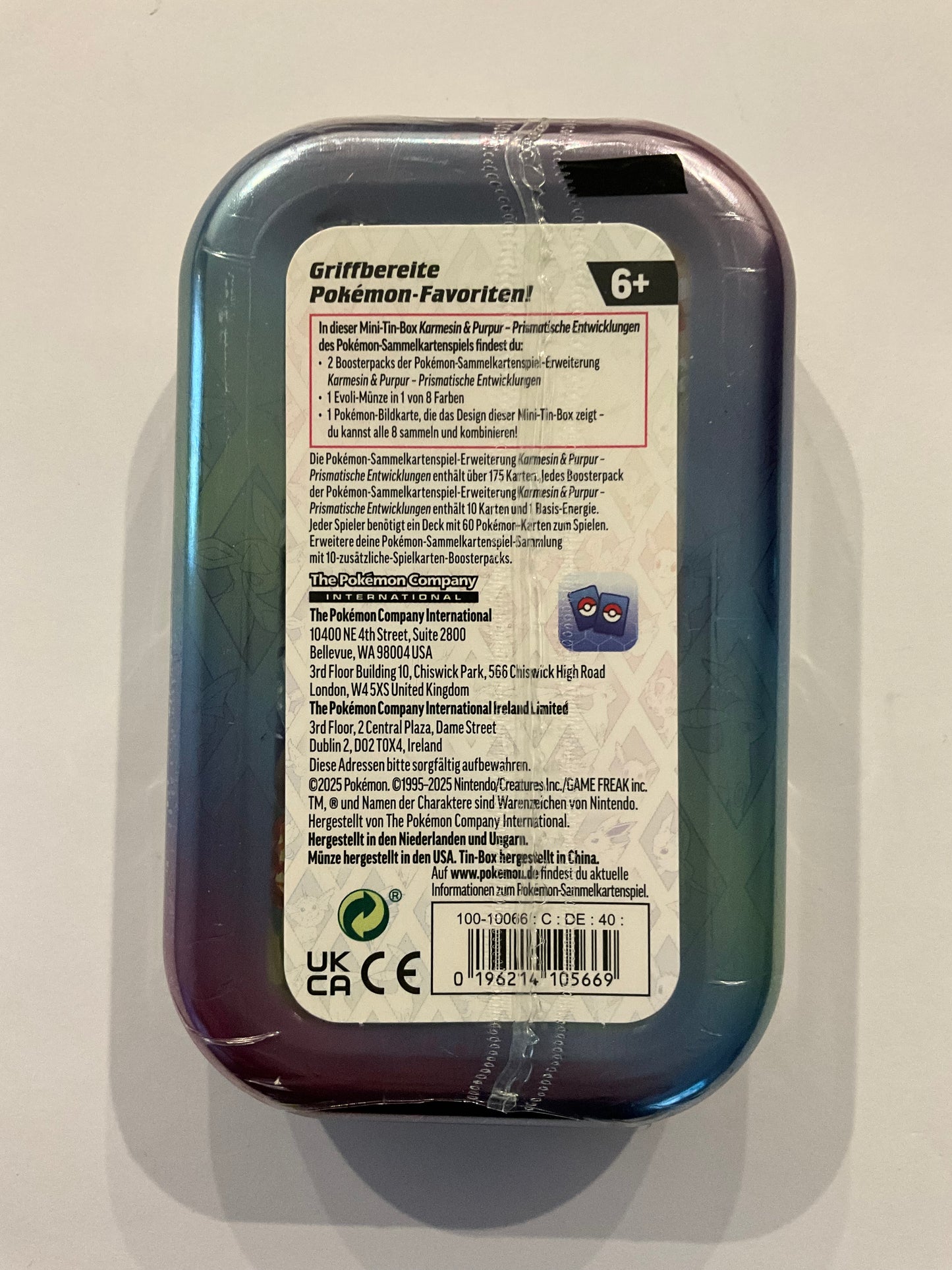 Pokémon Mini-Tin-Box Karmesin & Purpur – Prismatische Entwicklungen (Deutsch)