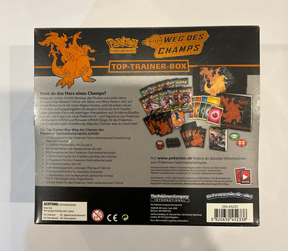 Pokémon Weg des Champs Top-Trainer-Box Deutsch – Glurak-V Promokarte & 10 Booster