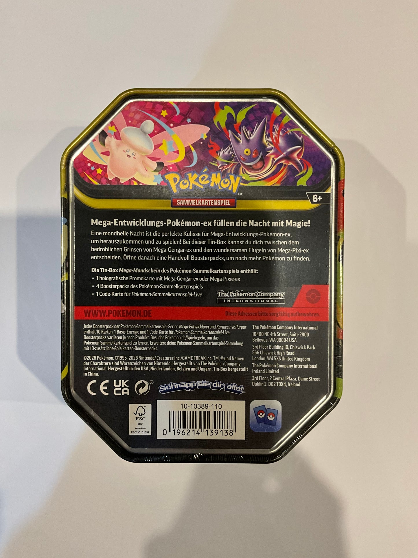 Pokémon Mega-Gengar-ex Tin Deutsch – Promokarte Mega-Gengar-ex & 4 Boosterpacks
