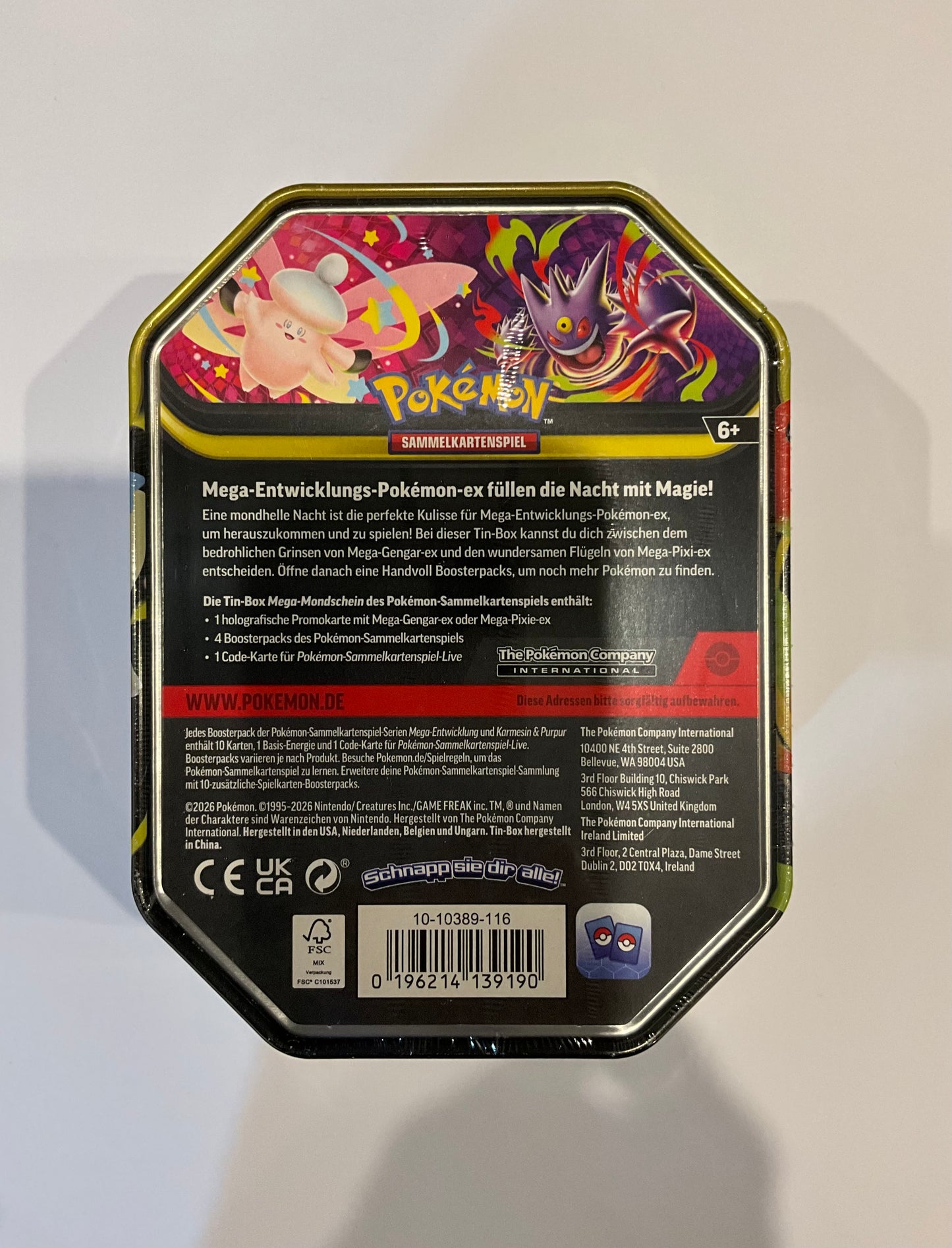 Pokémon Mega-Pixi-ex Tin Deutsch – Promokarte Mega-Pixi-ex & 4 Boosterpacks
