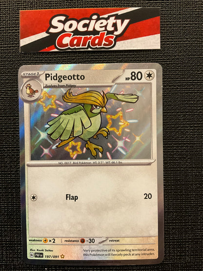 Pokémon Pidgeotto 197/091 – Shiny Rare – Paldean Fates (Englisch)