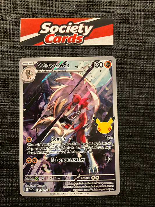 Pokémon Wolwerock 138/128 Illustration Rare – 30 Jahre (Deutsch)