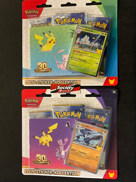 Pokémon 30 Jahre Tech-Sticker-Kollektion – Zufallsauswahl (Deutsch)