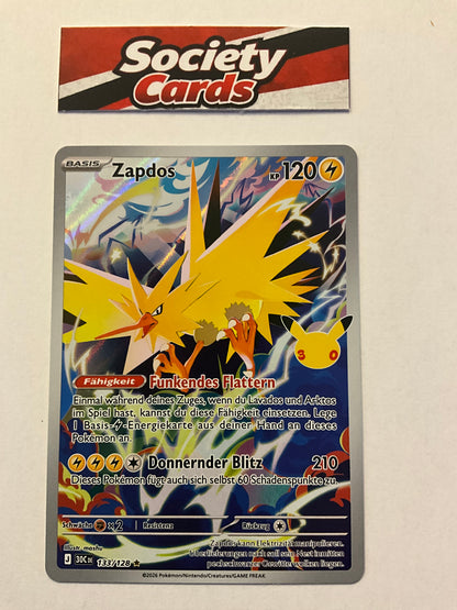 Pokémon Zapdos 133/128 Illustration Rare – 30 Jahre (Deutsch)