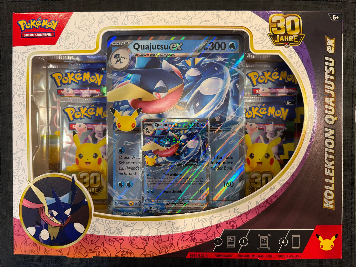 Pokémon 30 Jahre Feelinara-ex oder Quajutsu-ex Kollektion – Zufallsauswahl (Deutsch)