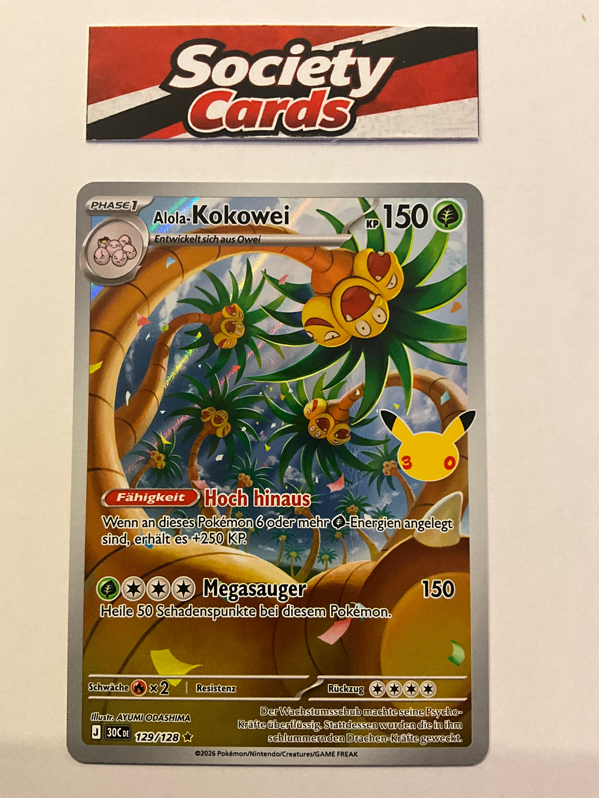 Pokémon Alola-Kokowei 129/128 Illustration Rare – 30 Jahre (Deutsch)