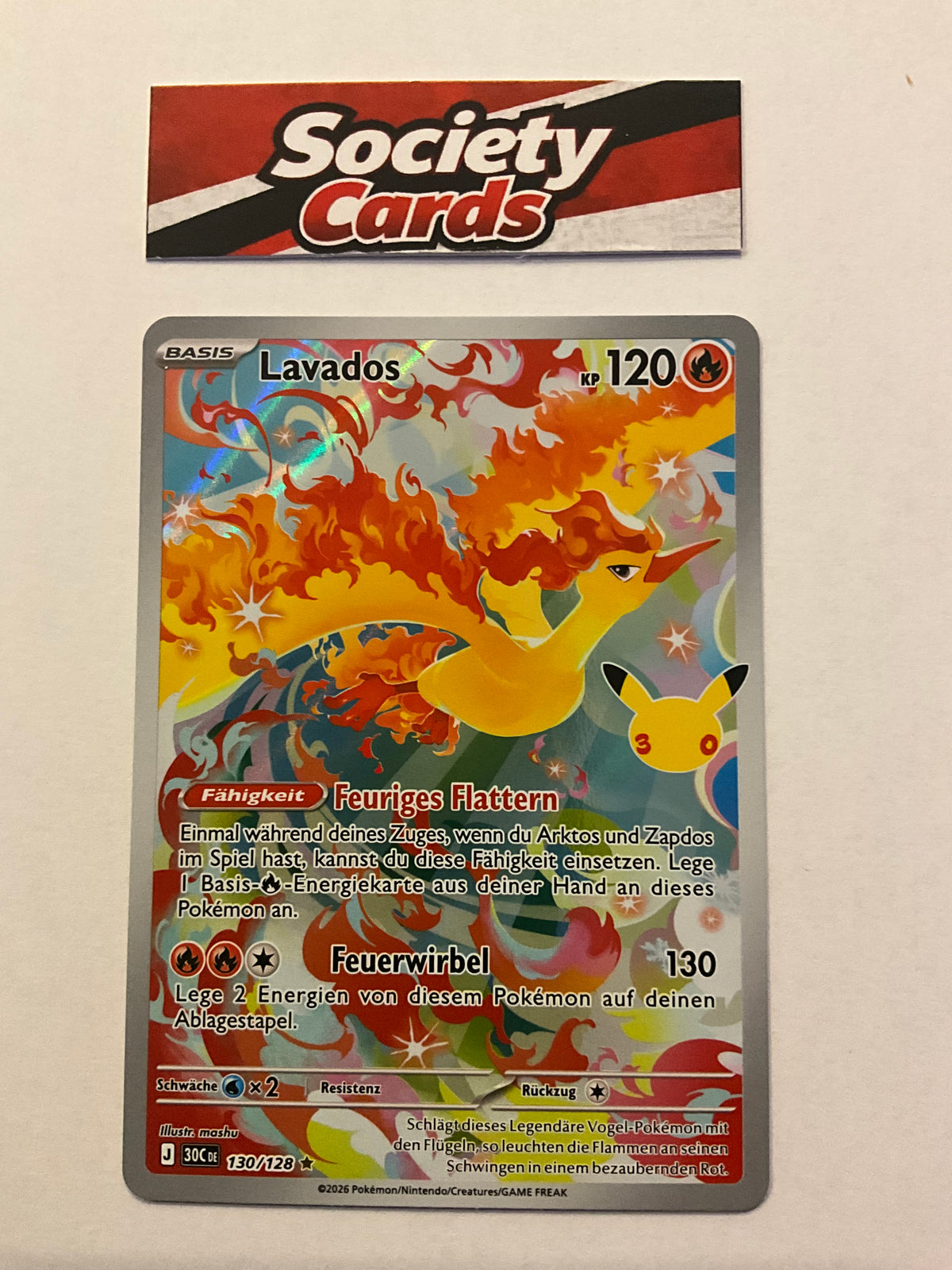 Pokémon Lavados 130/128 Illustration Rare – 30 Jahre (Deutsch)