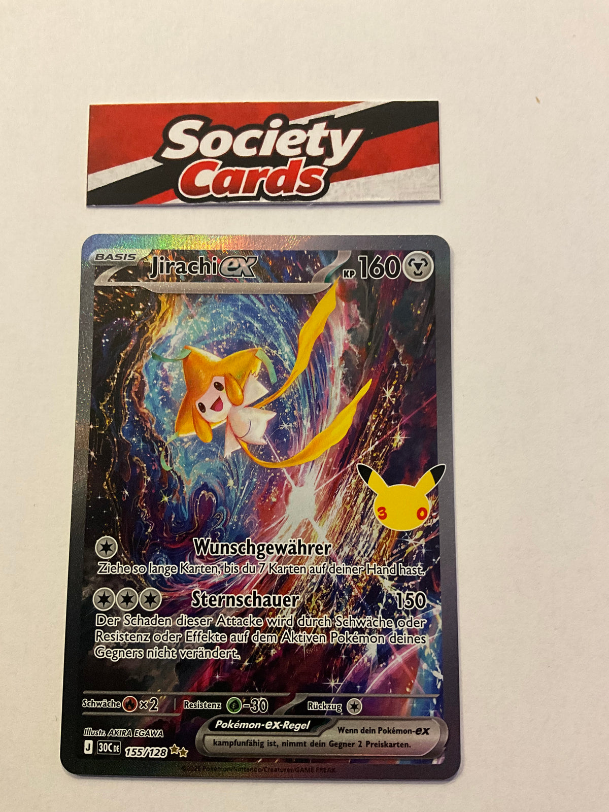 Jirachi ex 155/128 Special Illustration Rare aus Pokémon 30 Jahre – Deutsch
