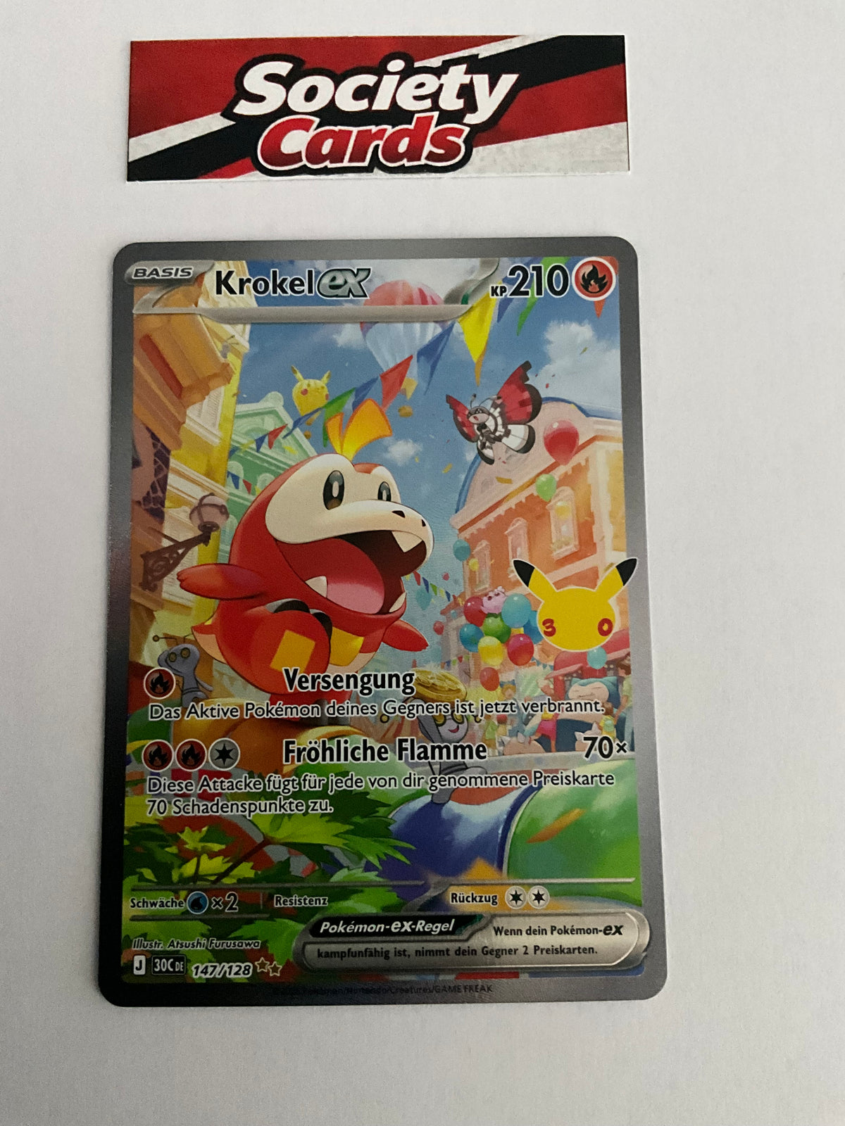 Pokémon Krokel ex 147/128 – Special Illustration Rare – 30 Jahre (Deutsch)