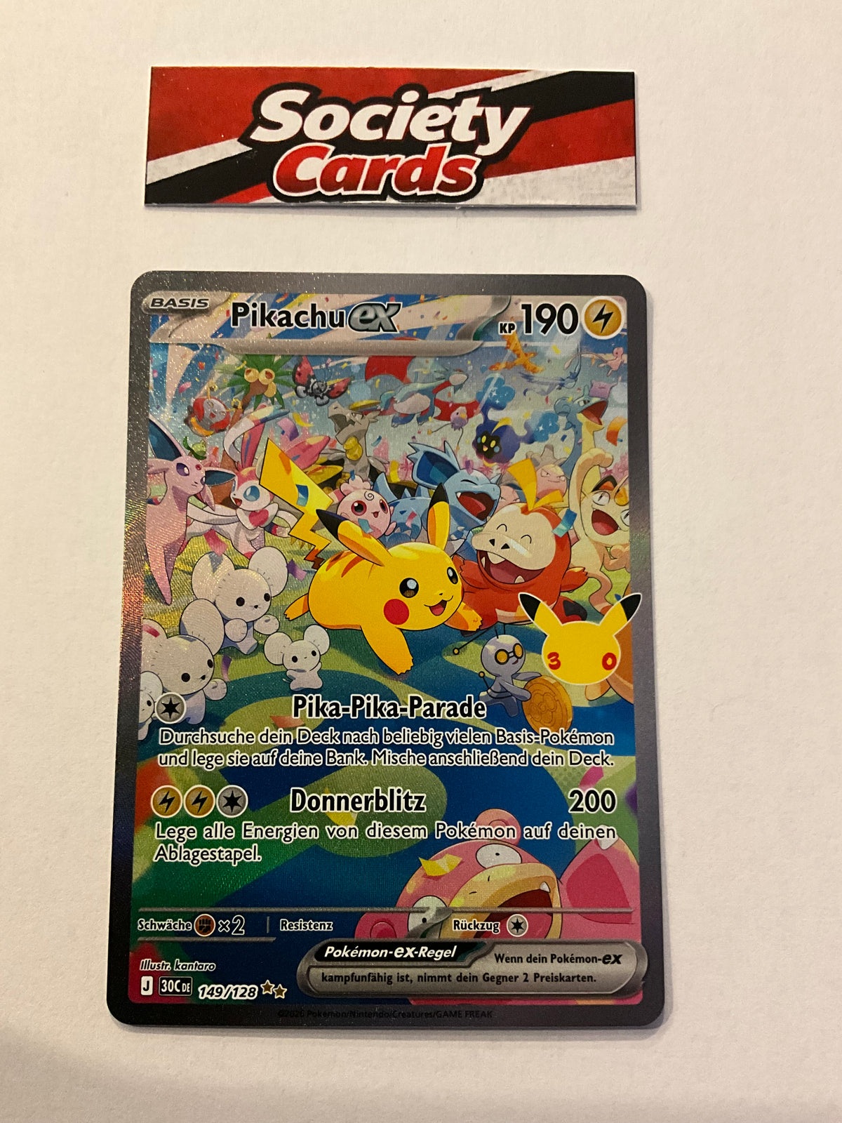 Pokémon Pikachu ex 149/128 Special Illustration Rare – 30 Jahre (Deutsch)